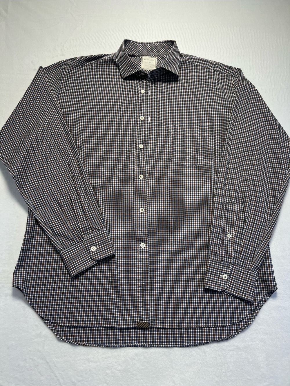 Billy Reid Men's Plaid Long Sleeve Shirt Standard Cut, Size XL Made in Italy